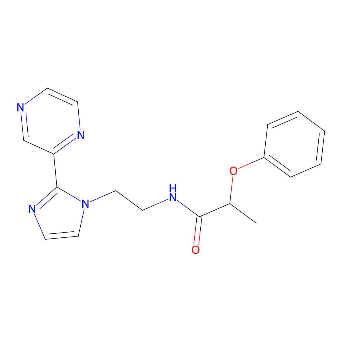 2-phenoxy-N-{2-[2-(pyrazin-2-yl)-1H-imidazol-1-yl]ethyl}propanamide molecular structure, CAS 2034476-30-5
