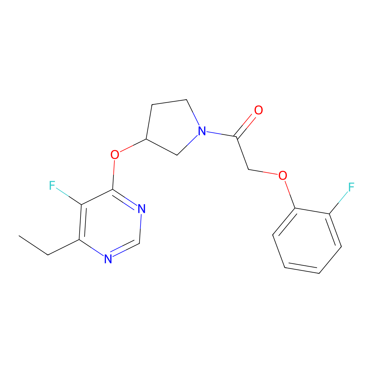 1-(3-((6-Ethyl-5-fluoropyrimidin-4-yl)oxy)pyrrolidin-1-yl)-2-(2-fluorophenoxy)ethanone molecular structure, CAS 2034476-39-4