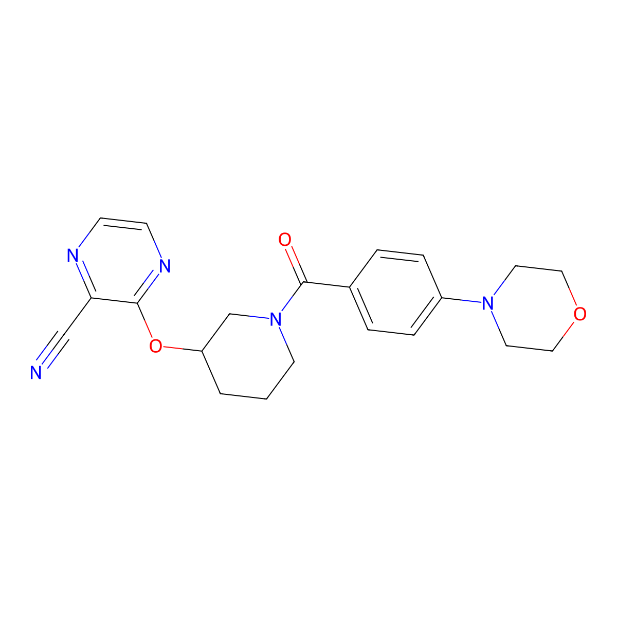 3-((1-(4-Morpholinobenzoyl)piperidin-3-yl)oxy)pyrazine-2-carbonitrile molecular structure, CAS 2034476-68-9
