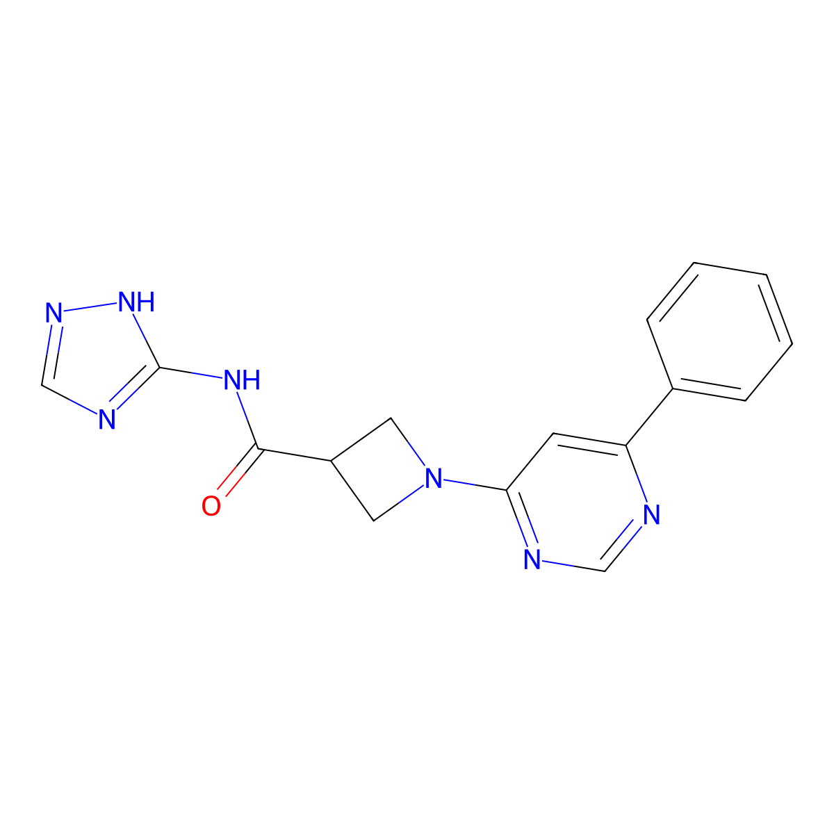1-(6-phenylpyrimidin-4-yl)-N-(1H-1,2,4-triazol-5-yl)azetidine-3-carboxamide molecular structure, CAS 2034476-80-5