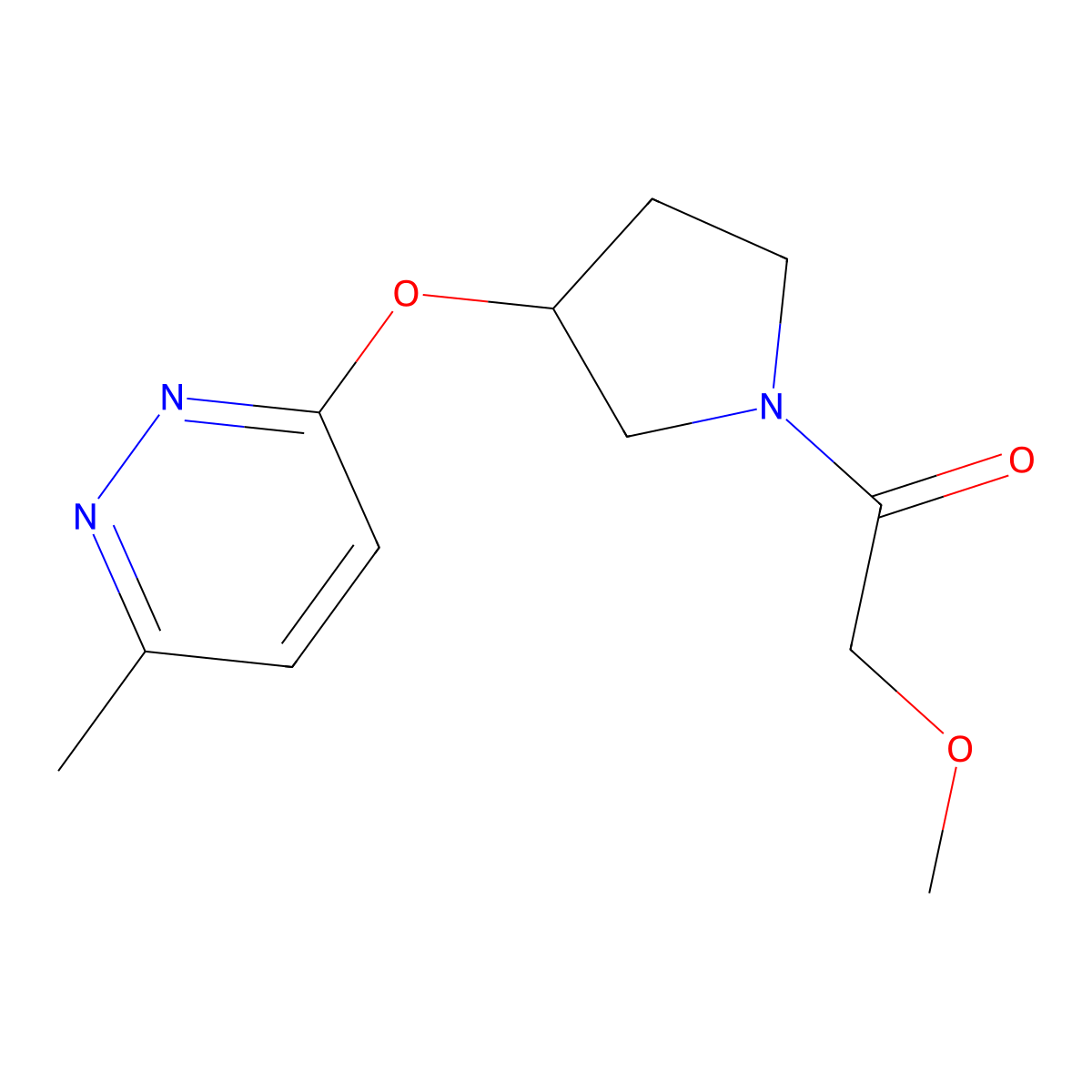 2-Methoxy-1-(3-((6-methylpyridazin-3-yl)oxy)pyrrolidin-1-yl)ethanone molecular structure, CAS 2034476-92-9