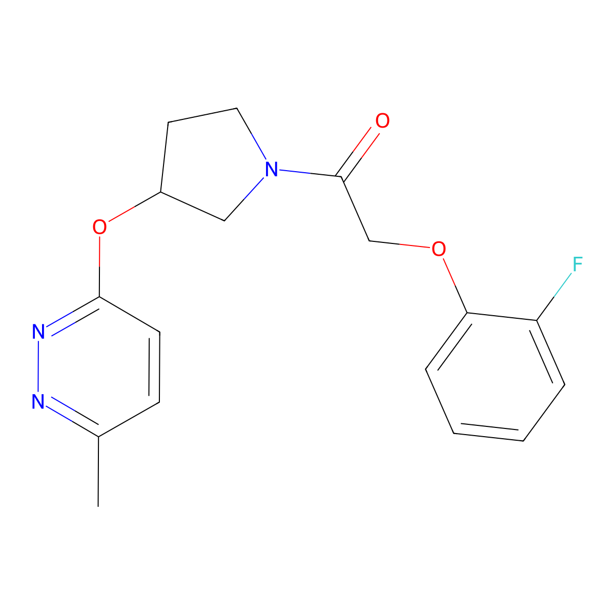 2-(2-Fluorophenoxy)-1-(3-((6-methylpyridazin-3-yl)oxy)pyrrolidin-1-yl)ethanone molecular structure, CAS 2034476-98-5