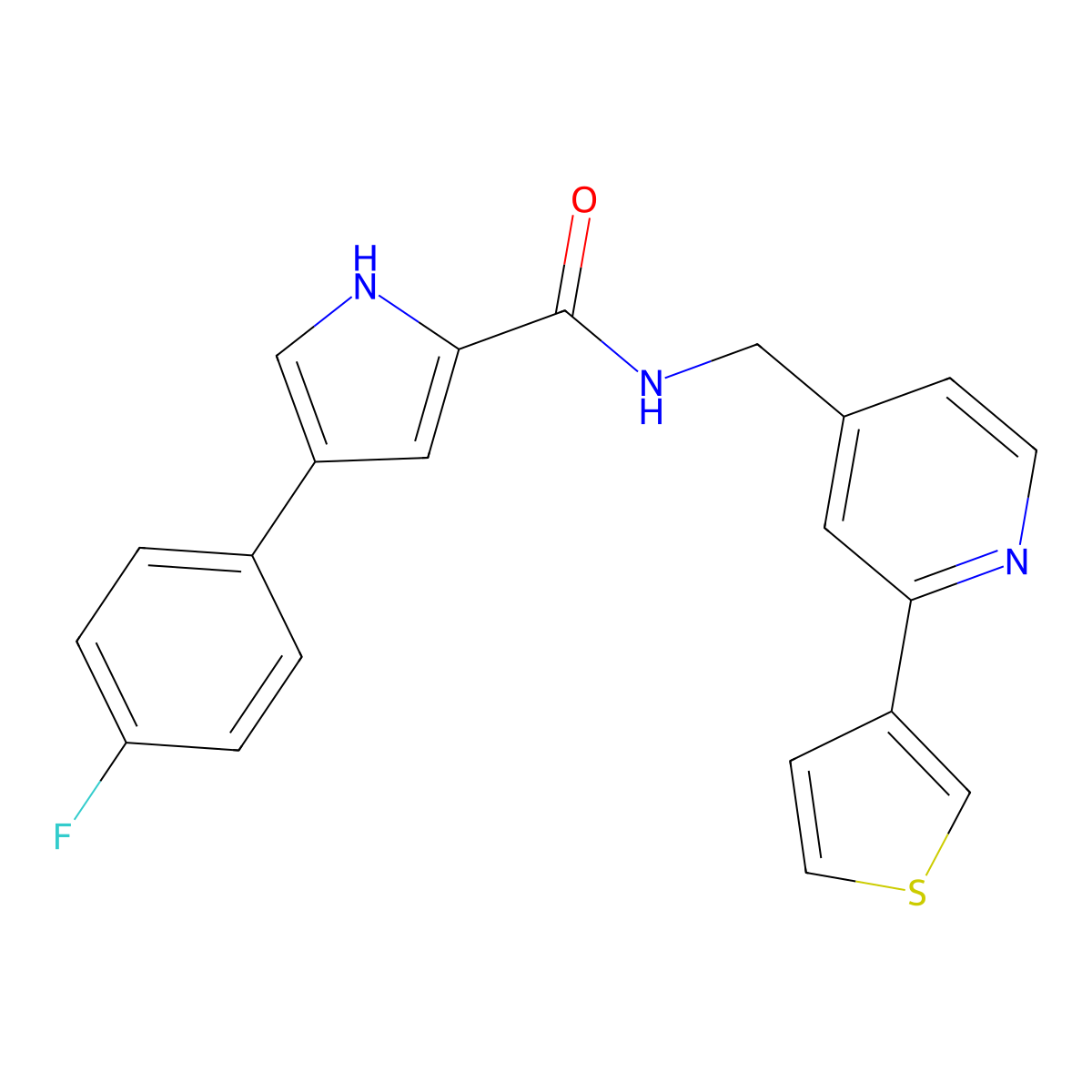 4-(4-fluorophenyl)-N-{[2-(thiophen-3-yl)pyridin-4-yl]methyl}-1H-pyrrole-2-carboxamide molecular structure, CAS 2034477-01-3