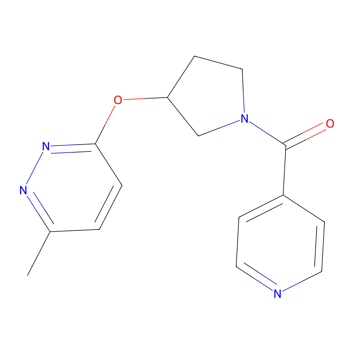(3-((6-Methylpyridazin-3-yl)oxy)pyrrolidin-1-yl)(pyridin-4-yl)methanone molecular structure, CAS 2034477-10-4