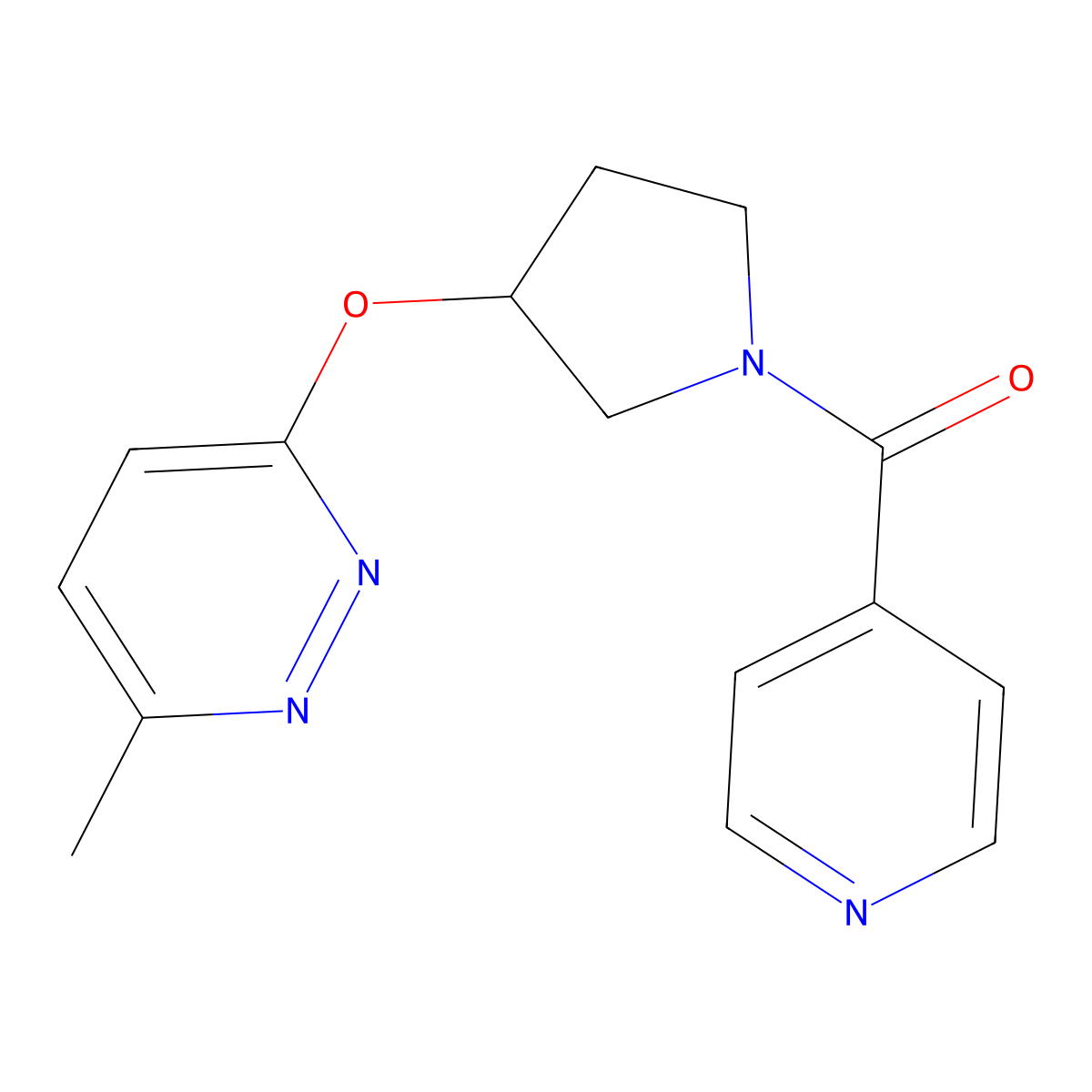 (3-((6-Methylpyridazin-3-yl)oxy)pyrrolidin-1-yl)(pyridin-4-yl)methanone molecular structure, CAS 2034477-10-4