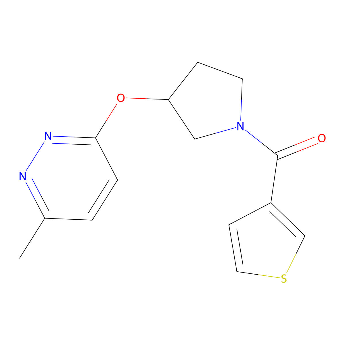 (3-((6-Methylpyridazin-3-yl)oxy)pyrrolidin-1-yl)(thiophen-3-yl)methanone molecular structure, CAS 2034477-17-1