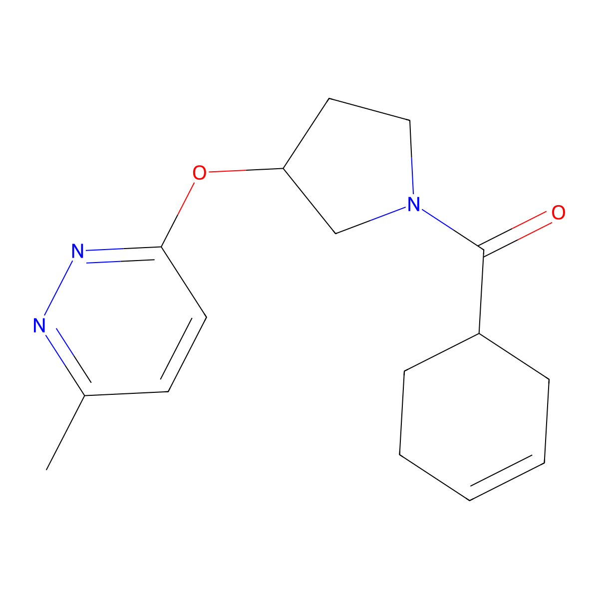 Cyclohex-3-en-1-yl(3-((6-methylpyridazin-3-yl)oxy)pyrrolidin-1-yl)methanone molecular structure, CAS 2034477-52-4