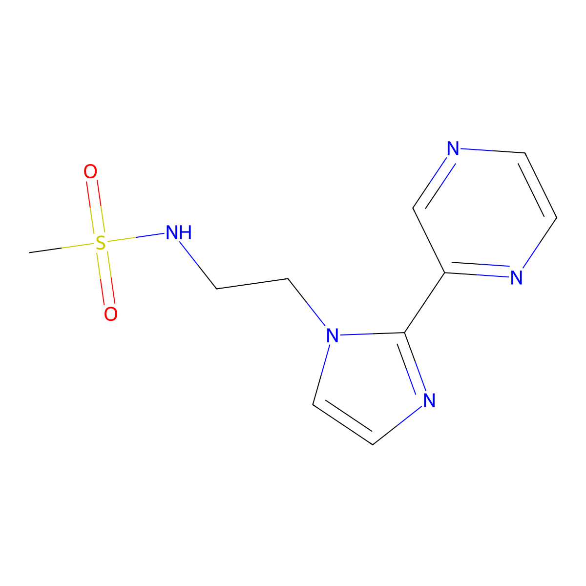 N-{2-[2-(pyrazin-2-yl)-1H-imidazol-1-yl]ethyl}methanesulfonamide molecular structure, CAS 2034477-54-6