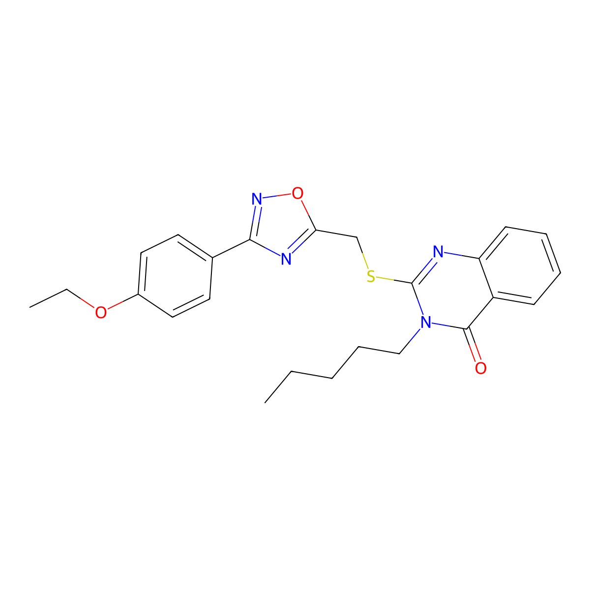 2-(((3-(4-ethoxyphenyl)-1,2,4-oxadiazol-5-yl)methyl)thio)-3-pentylquinazolin-4(3H)-one molecular structure, CAS 2034477-56-8