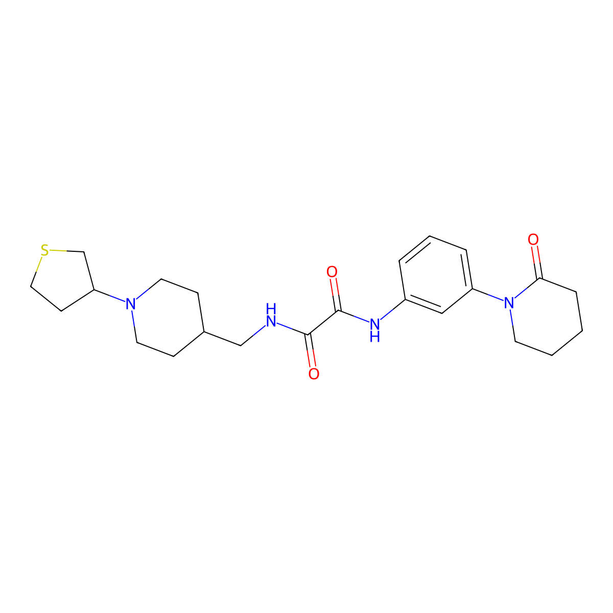 N1-(3-(2-oxopiperidin-1-yl)phenyl)-N2-((1-(tetrahydrothiophen-3-yl)piperidin-4-yl)methyl)oxalamide molecular structure, CAS 2034477-57-9