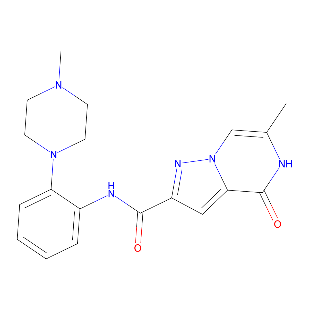 6-methyl-N-(2-(4-methylpiperazin-1-yl)phenyl)-4-oxo-4,5-dihydropyrazolo[1,5-a]pyrazine-2-carboxamide molecular structure, CAS 2034477-61-5