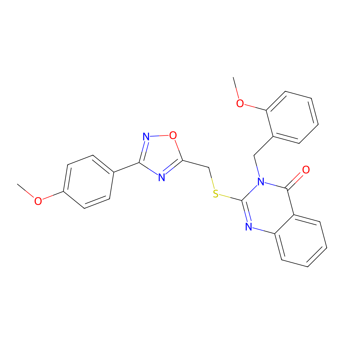 3-(2-methoxybenzyl)-2-(((3-(4-methoxyphenyl)-1,2,4-oxadiazol-5-yl)methyl)thio)quinazolin-4(3H)-one molecular structure, CAS 2034477-67-1