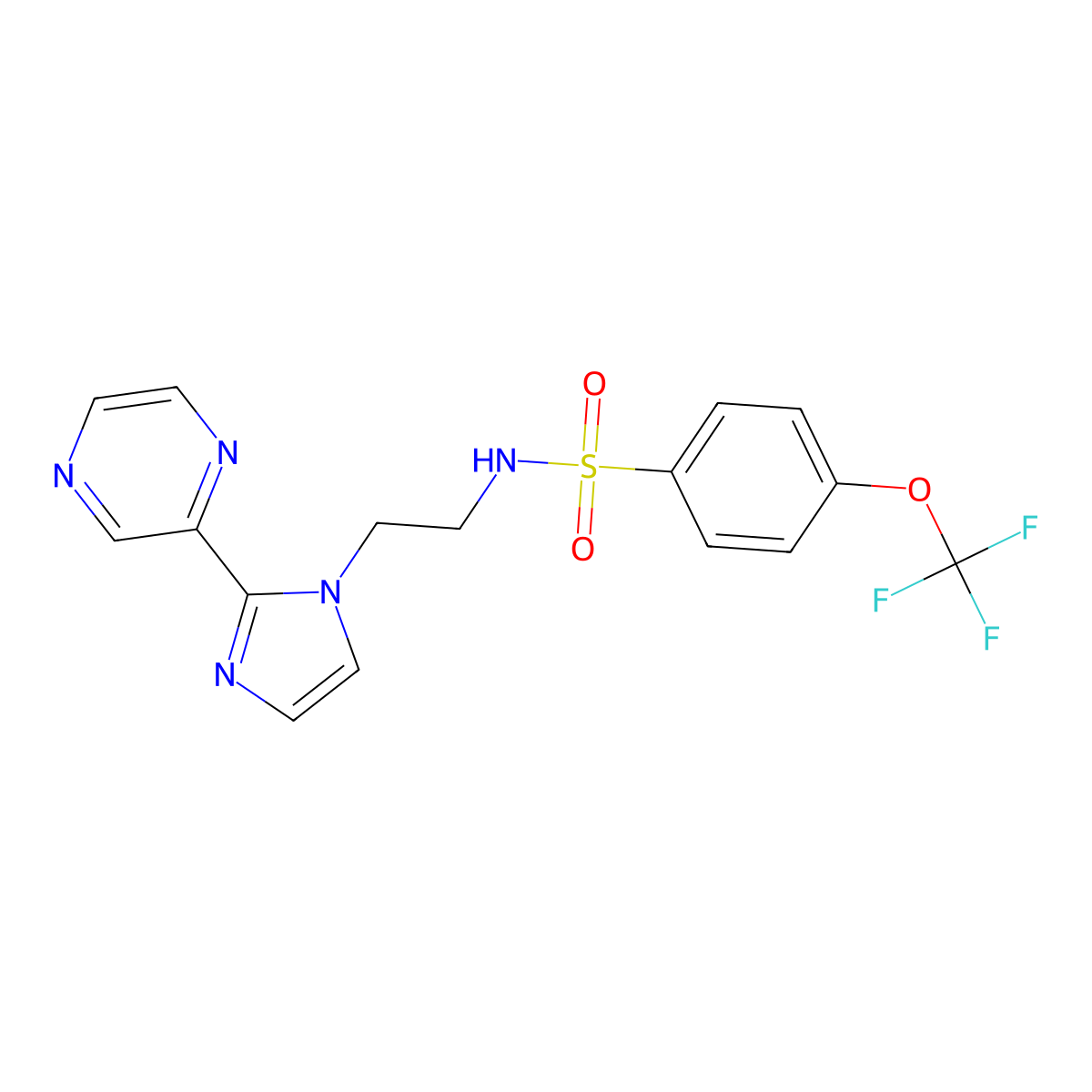 N-(2-(2-(pyrazin-2-yl)-1H-imidazol-1-yl)ethyl)-4-(trifluoromethoxy)benzenesulfonamide molecular structure, CAS 2034477-73-9