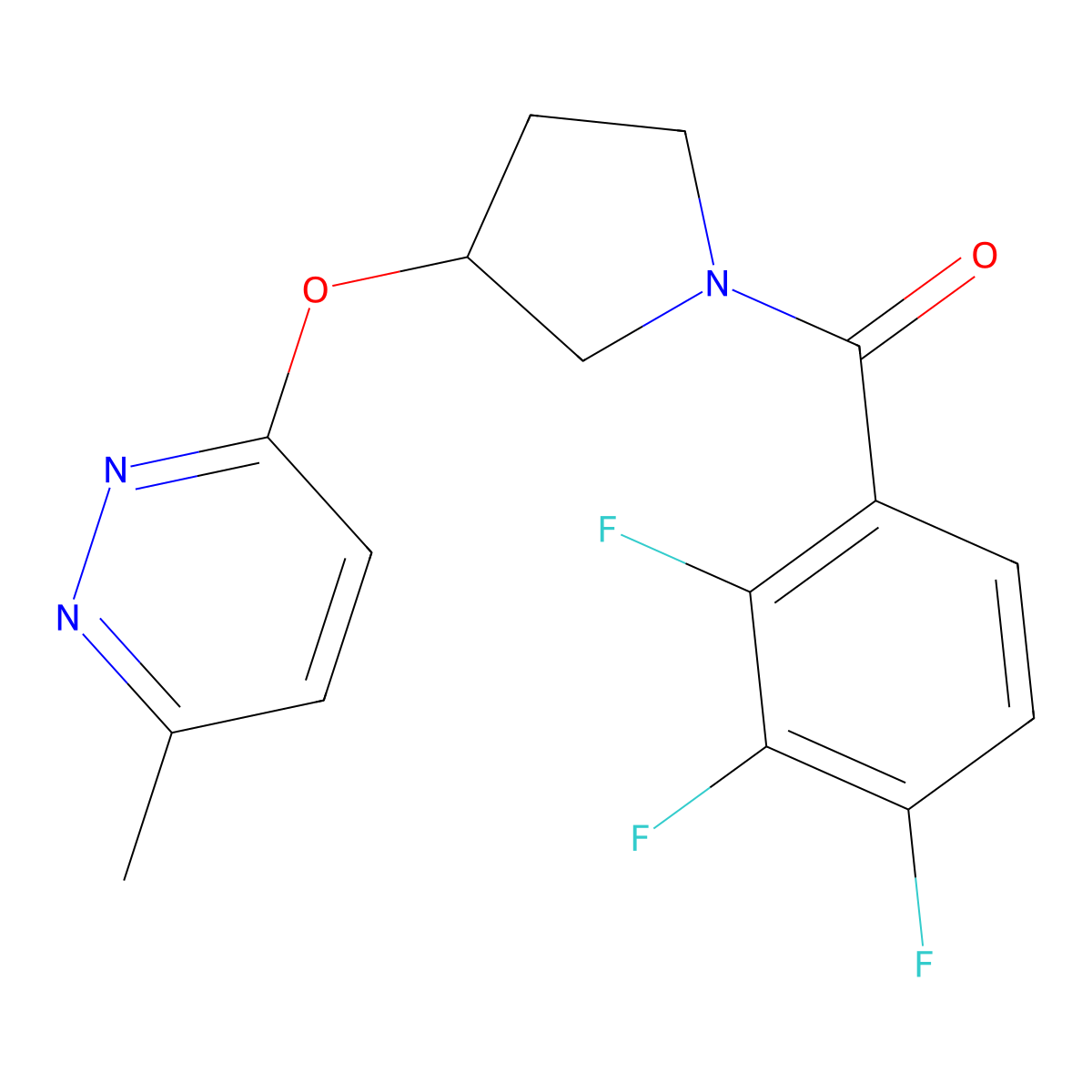 (3-((6-Methylpyridazin-3-yl)oxy)pyrrolidin-1-yl)(2,3,4-trifluorophenyl)methanone molecular structure, CAS 2034478-05-0