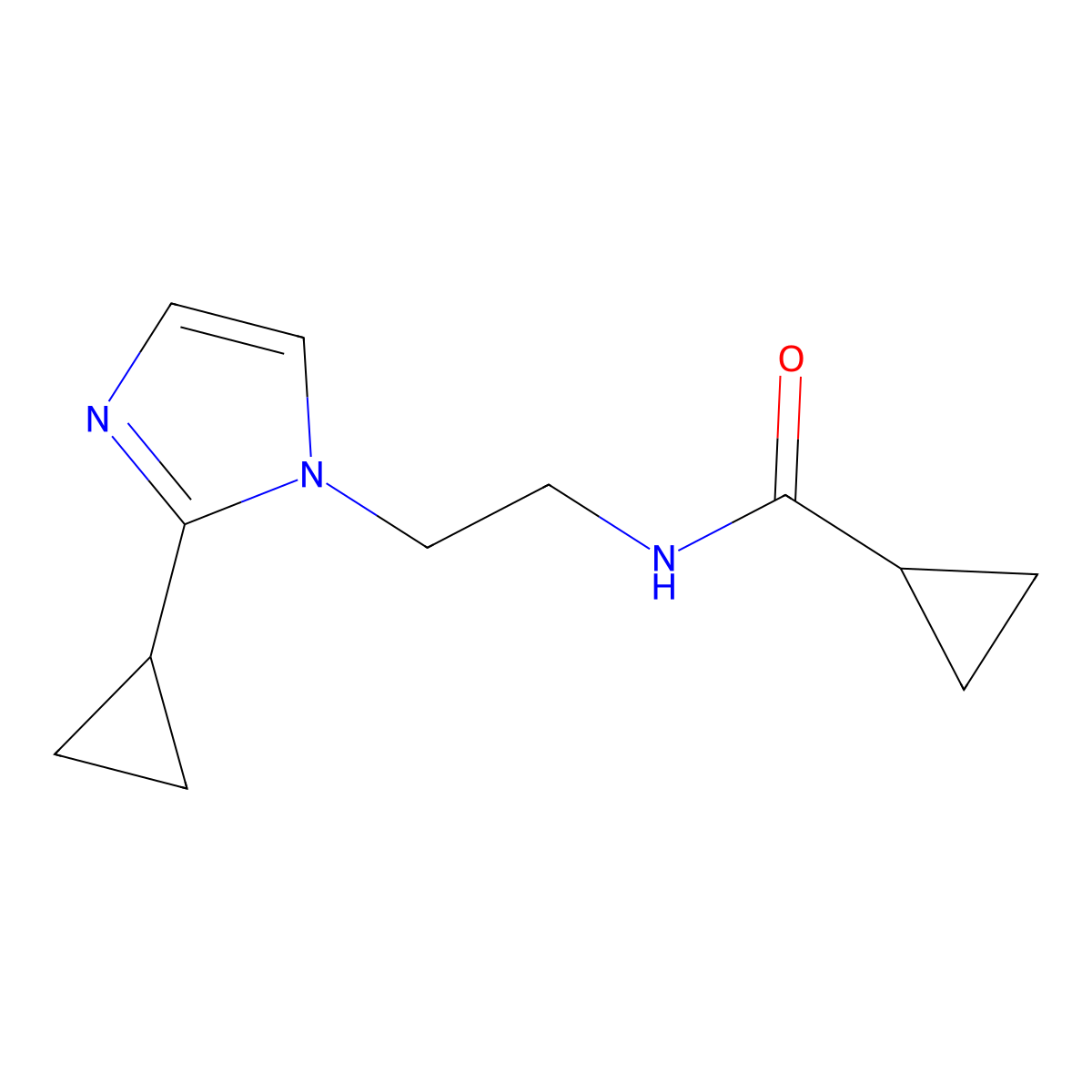 N-[2-(2-cyclopropyl-1H-imidazol-1-yl)ethyl]cyclopropanecarboxamide molecular structure, CAS 2034478-15-2