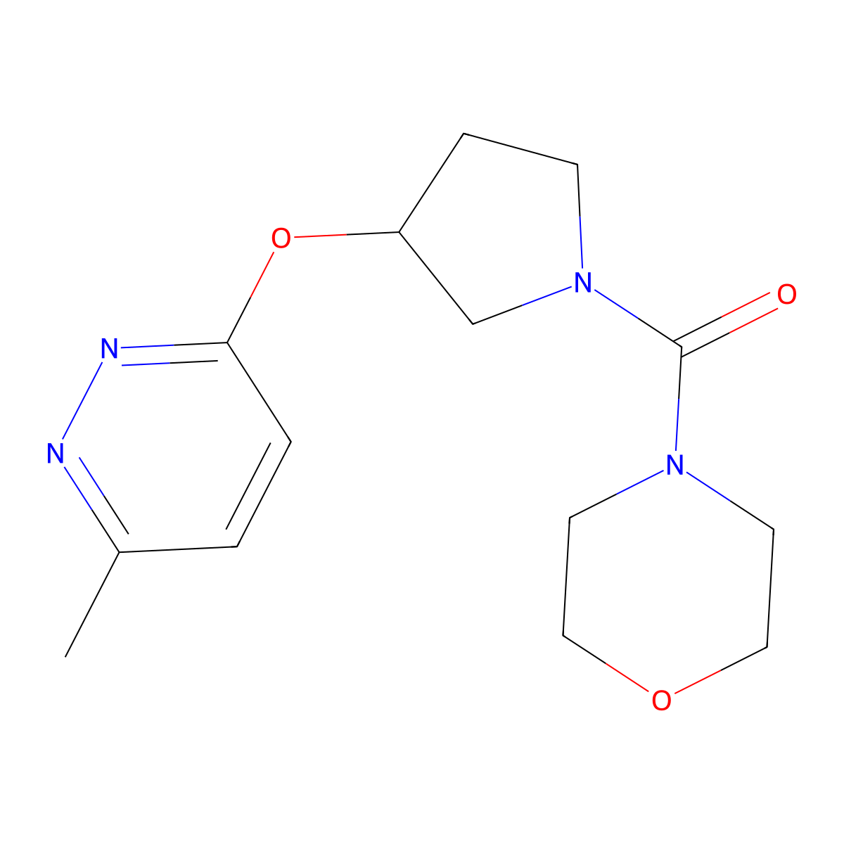 (3-((6-Methylpyridazin-3-yl)oxy)pyrrolidin-1-yl)(morpholino)methanone molecular structure, CAS 2034478-21-0