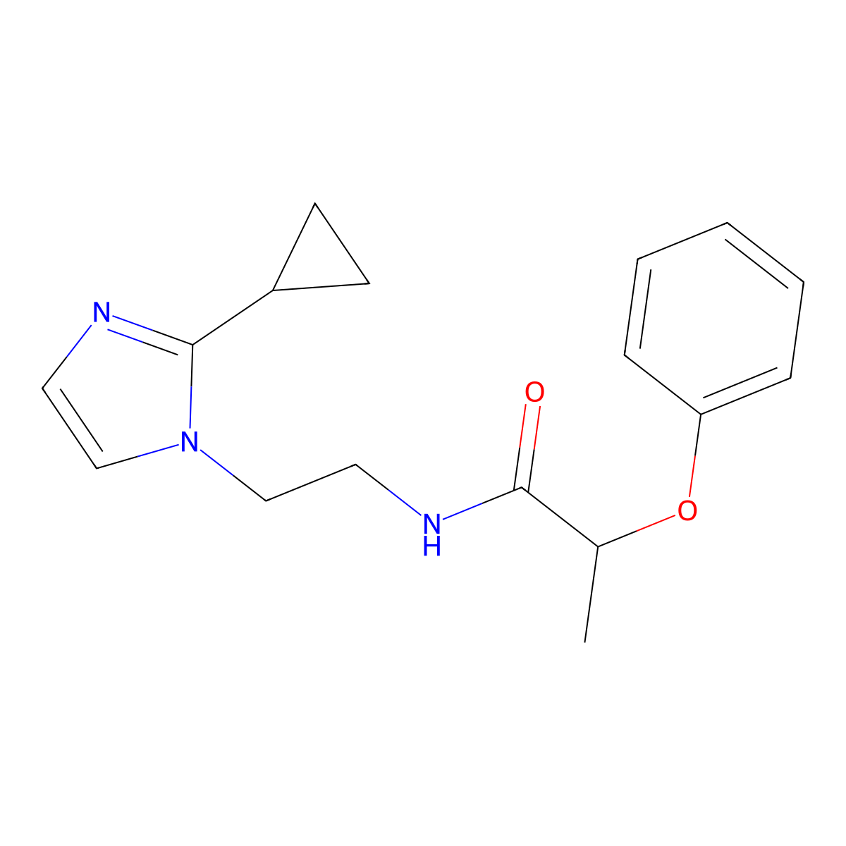N-[2-(2-cyclopropyl-1H-imidazol-1-yl)ethyl]-2-phenoxypropanamide molecular structure, CAS 2034478-28-7