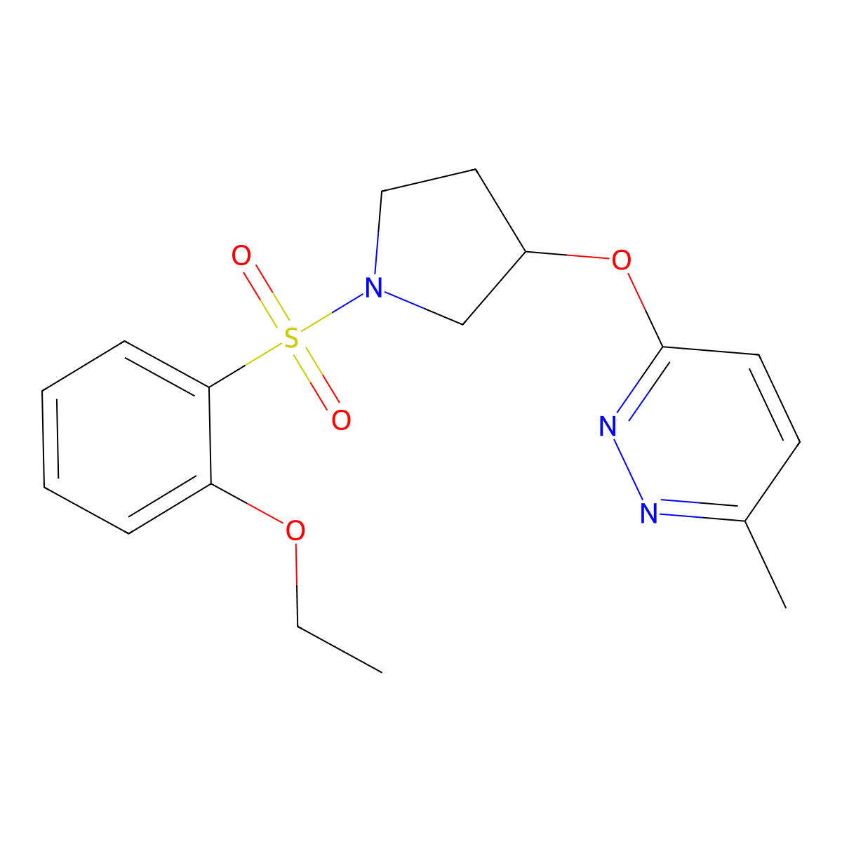 3-((1-((2-Ethoxyphenyl)sulfonyl)pyrrolidin-3-yl)oxy)-6-methylpyridazine molecular structure, CAS 2034478-34-5