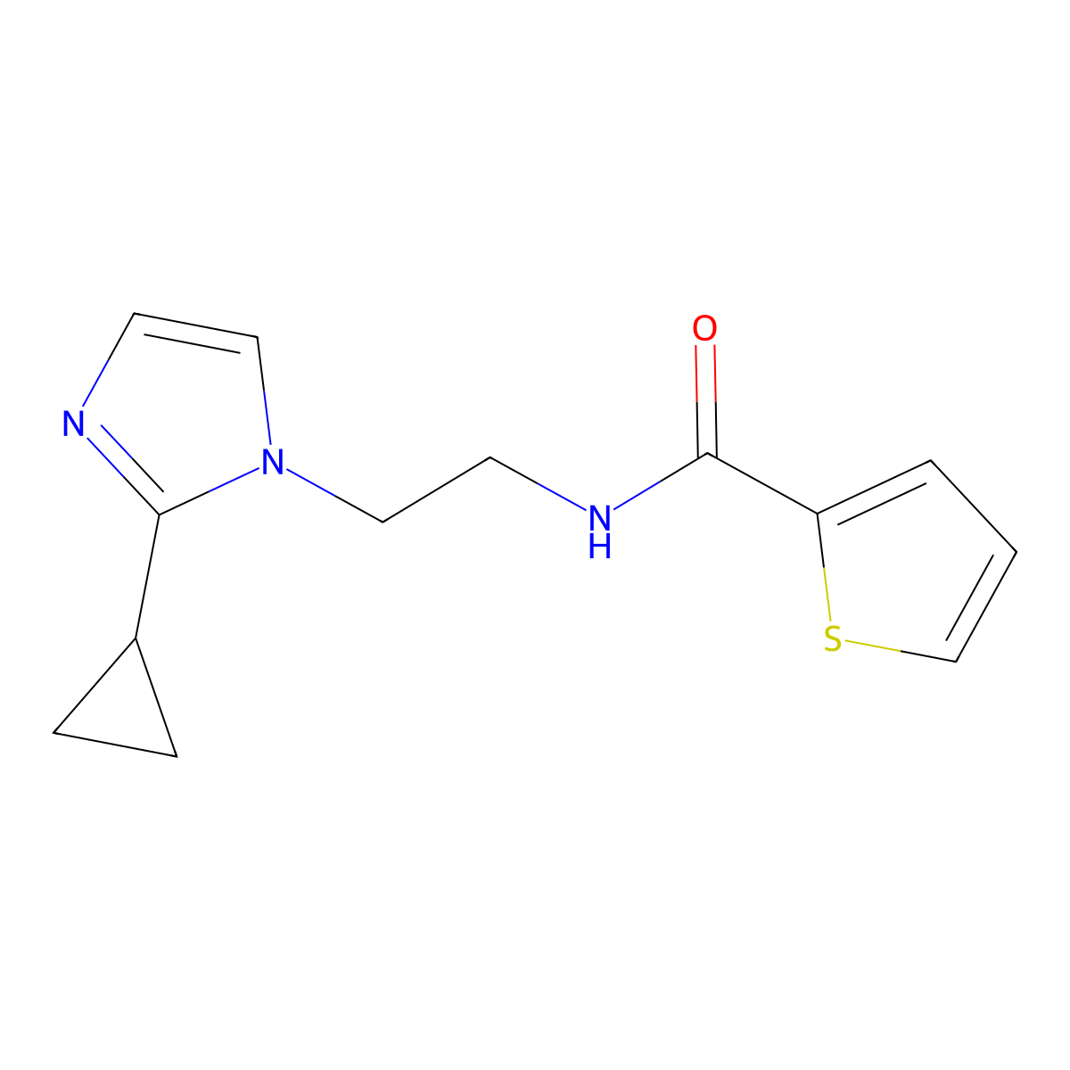 N-[2-(2-cyclopropyl-1H-imidazol-1-yl)ethyl]thiophene-2-carboxamide molecular structure, CAS 2034478-35-6