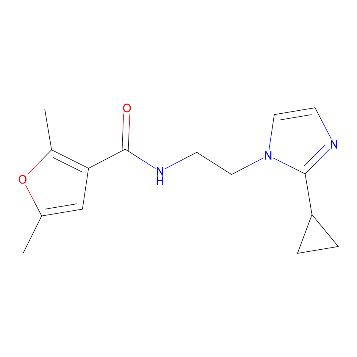 N-[2-(2-cyclopropyl-1H-imidazol-1-yl)ethyl]-2,5-dimethylfuran-3-carboxamide molecular structure, CAS 2034478-43-6