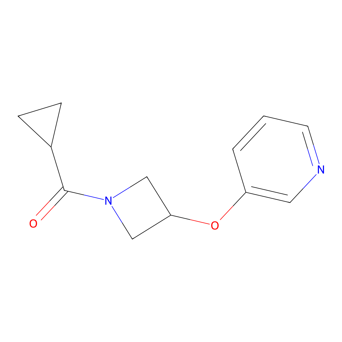 Cyclopropyl(3-(pyridin-3-yloxy)azetidin-1-yl)methanone molecular structure, CAS 2034478-45-8