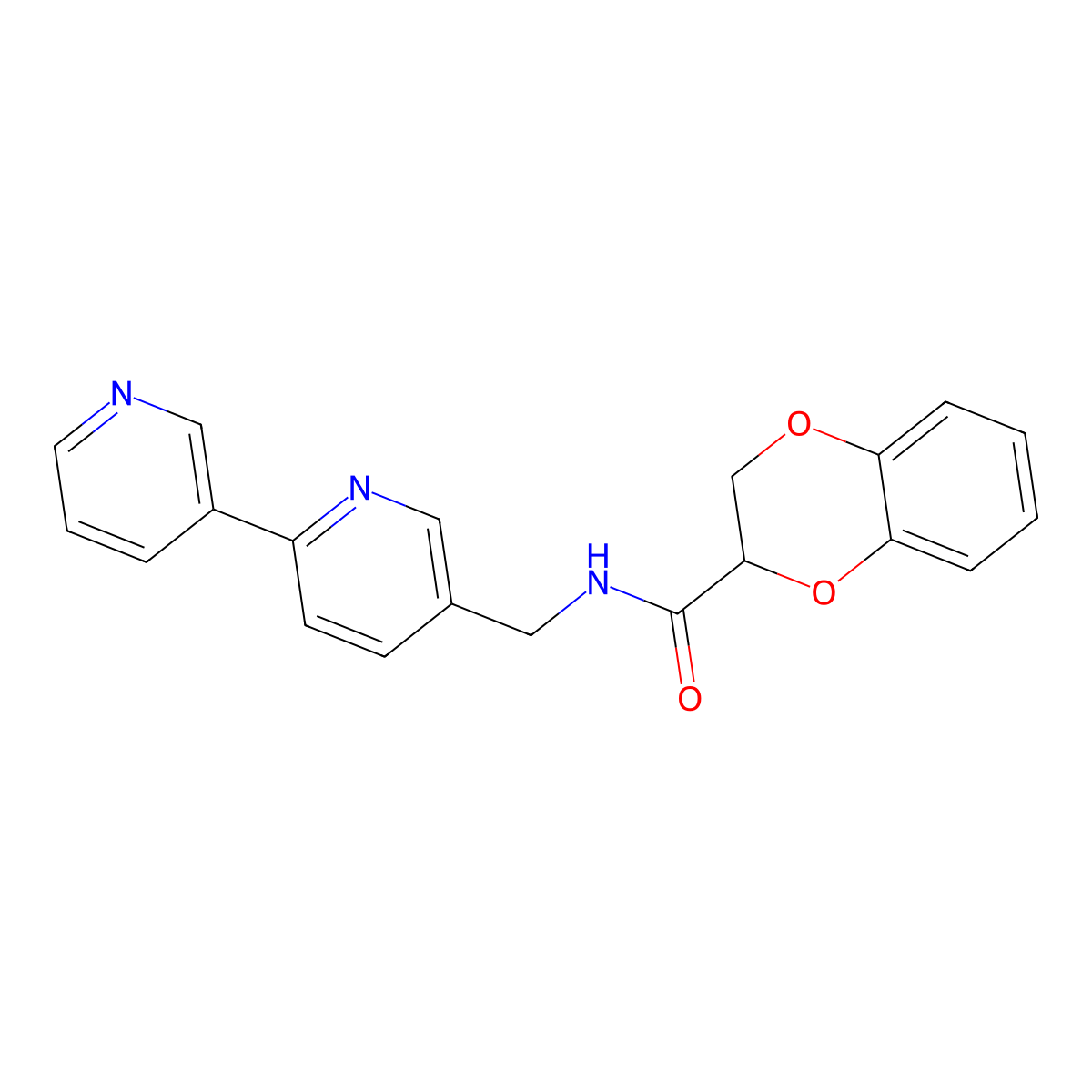 N-({[2,3'-bipyridine]-5-yl}methyl)-2,3-dihydro-1,4-benzodioxine-2-carboxamide molecular structure, CAS 2034478-50-5