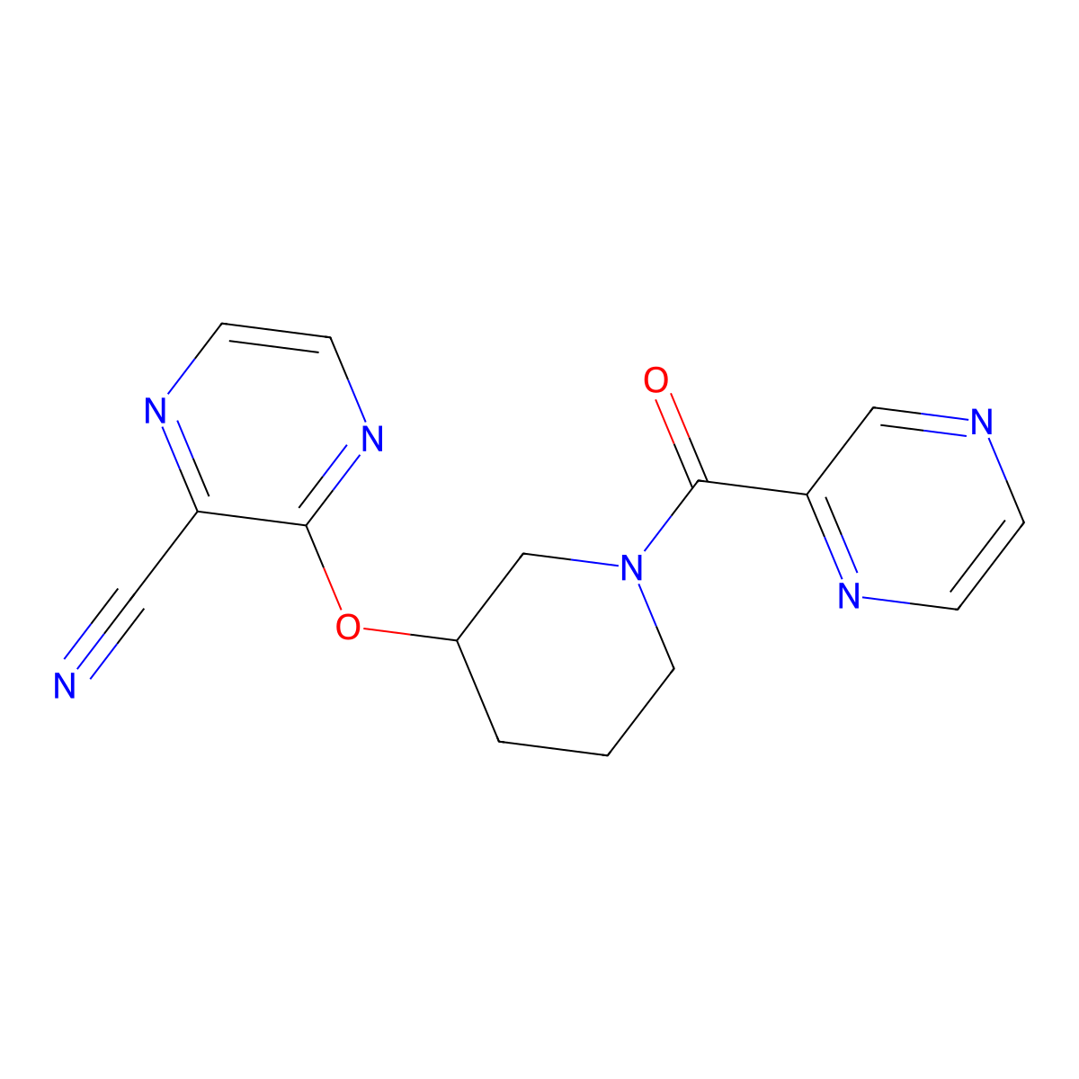 3-((1-(Pyrazine-2-carbonyl)piperidin-3-yl)oxy)pyrazine-2-carbonitrile molecular structure, CAS 2034478-70-9