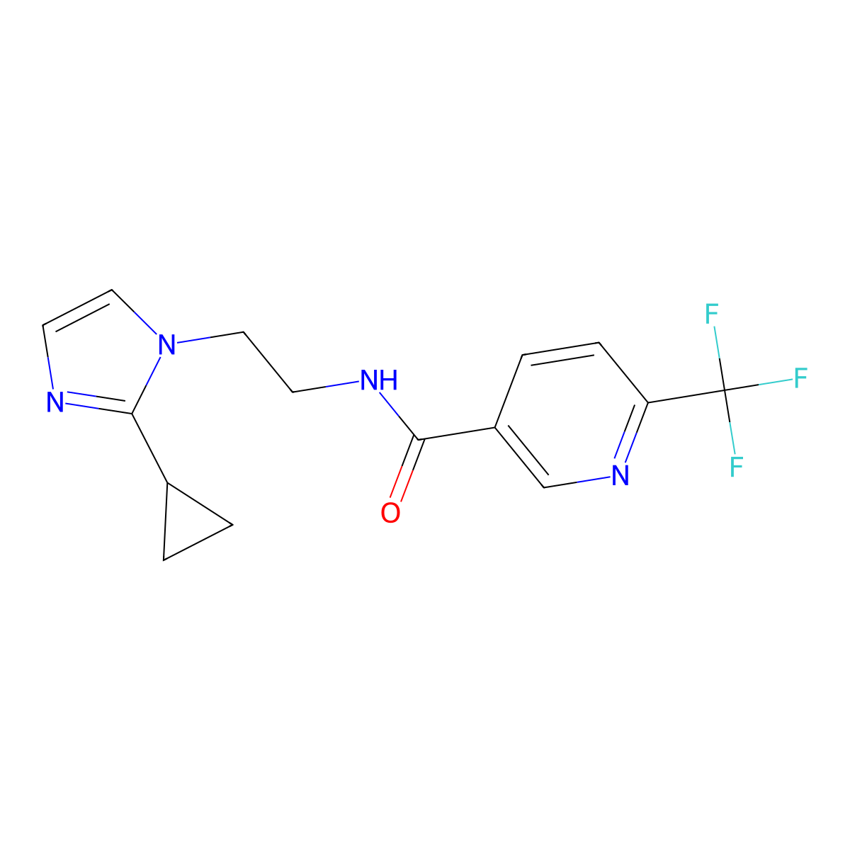 N-(2-(2-cyclopropyl-1H-imidazol-1-yl)ethyl)-6-(trifluoromethyl)nicotinamide molecular structure, CAS 2034478-71-0