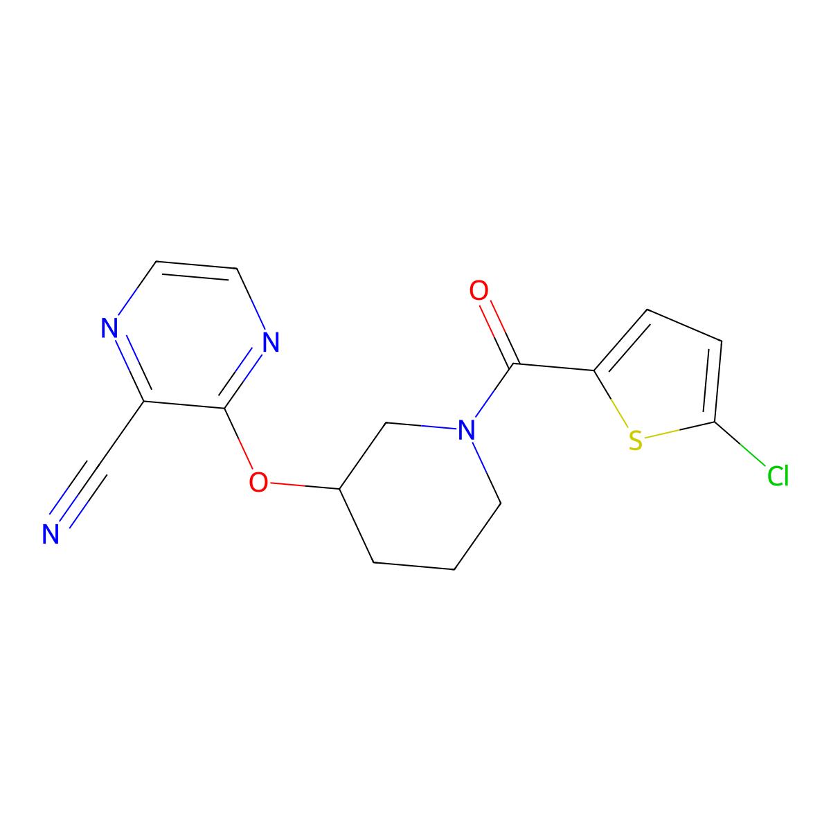 3-((1-(5-Chlorothiophene-2-carbonyl)piperidin-3-yl)oxy)pyrazine-2-carbonitrile molecular structure, CAS 2034478-76-5