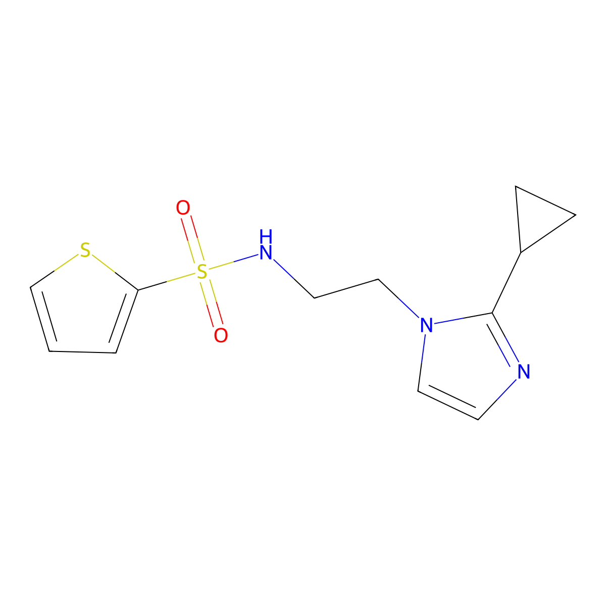 N-(2-(2-cyclopropyl-1H-imidazol-1-yl)ethyl)thiophene-2-sulfonamide molecular structure, CAS 2034478-81-2