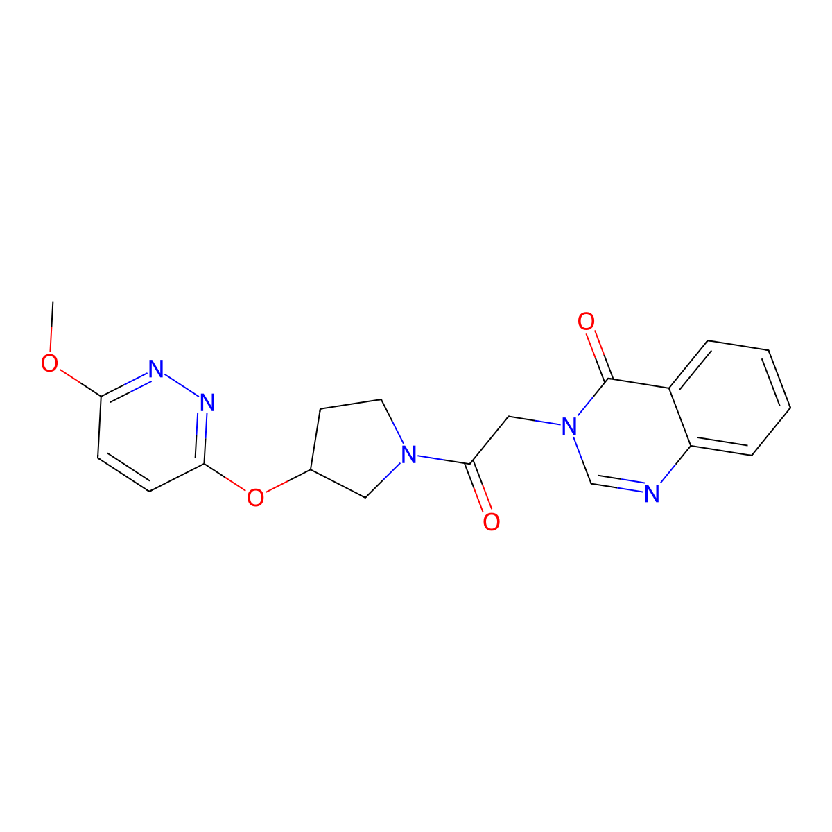 3-(2-(3-((6-methoxypyridazin-3-yl)oxy)pyrrolidin-1-yl)-2-oxoethyl)quinazolin-4(3H)-one molecular structure, CAS 2034478-83-4