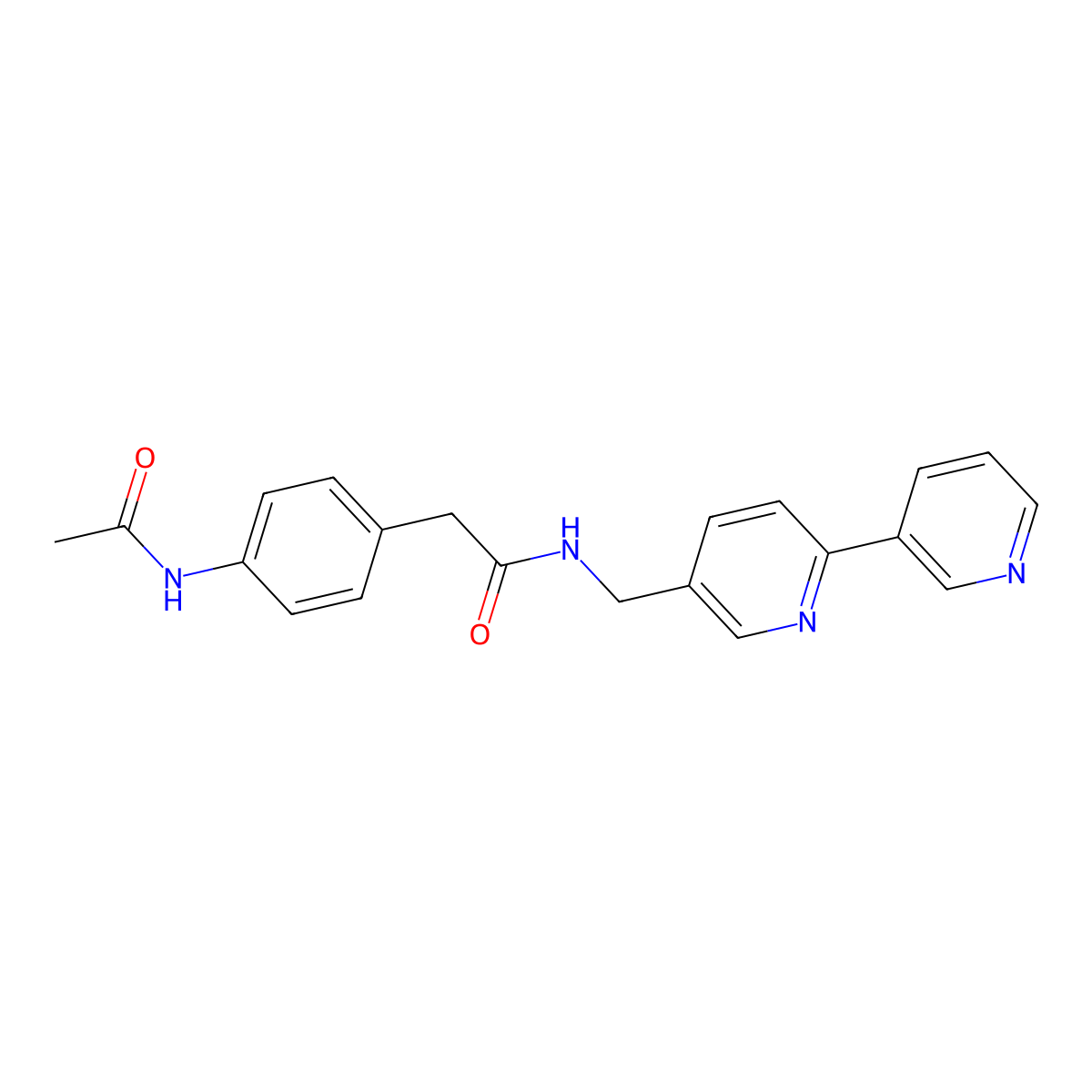 N-({[2,3'-bipyridine]-5-yl}methyl)-2-(4-acetamidophenyl)acetamide molecular structure, CAS 2034479-05-3