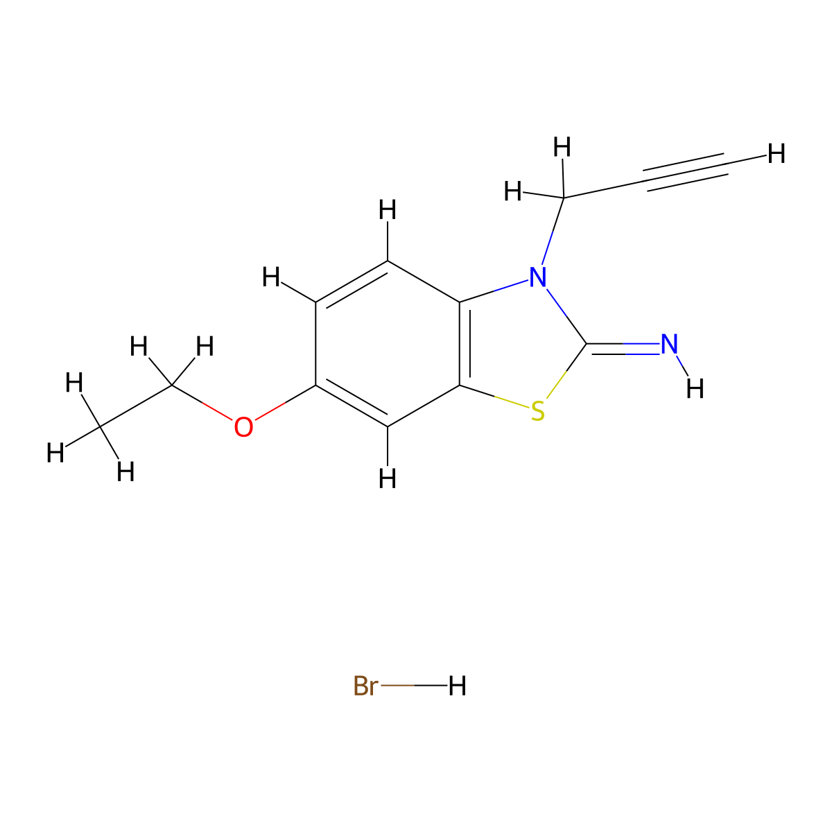 6-ethoxy-3-(prop-2-yn-1-yl)benzo[d]thiazol-2(3H)-imine hydrobromide molecular structure, CAS 2034479-06-4