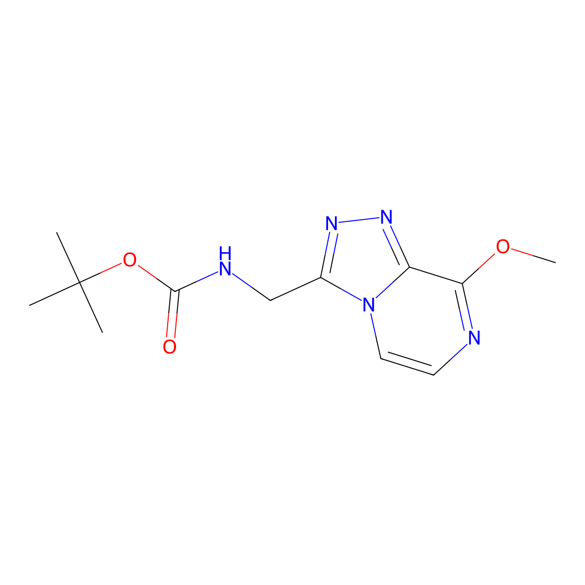 Tert-butyl ((8-methoxy-[1,2,4]triazolo[4,3-a]pyrazin-3-yl)methyl)carbamate molecular structure, CAS 2034479-13-3