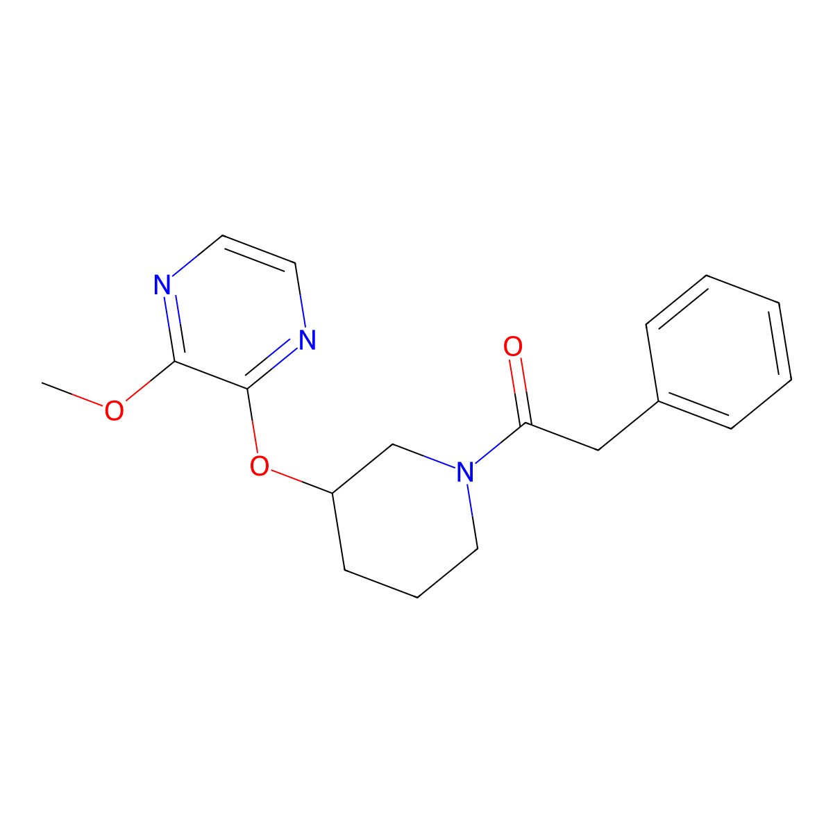 1-(3-((3-Methoxypyrazin-2-yl)oxy)piperidin-1-yl)-2-phenylethanone molecular structure, CAS 2034479-14-4