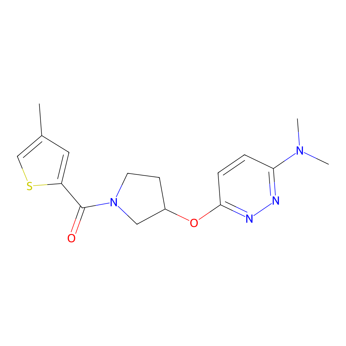 (3-((6-(Dimethylamino)pyridazin-3-yl)oxy)pyrrolidin-1-yl)(4-methylthiophen-2-yl)methanone molecular structure, CAS 2034479-26-8