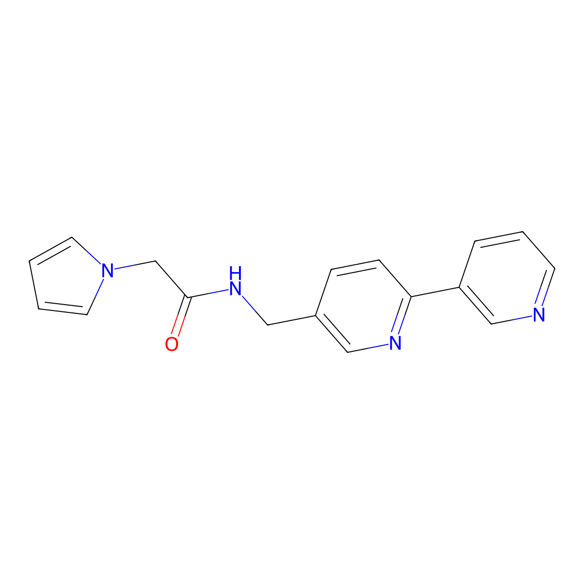 N-([2,3'-bipyridin]-5-ylmethyl)-2-(1H-pyrrol-1-yl)acetamide molecular structure, CAS 2034479-28-0