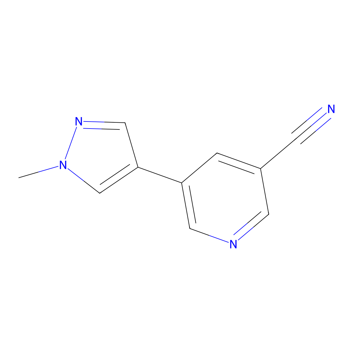 5-(1-methyl-1H-pyrazol-4-yl)nicotinonitrile molecular structure, CAS 2034479-33-7