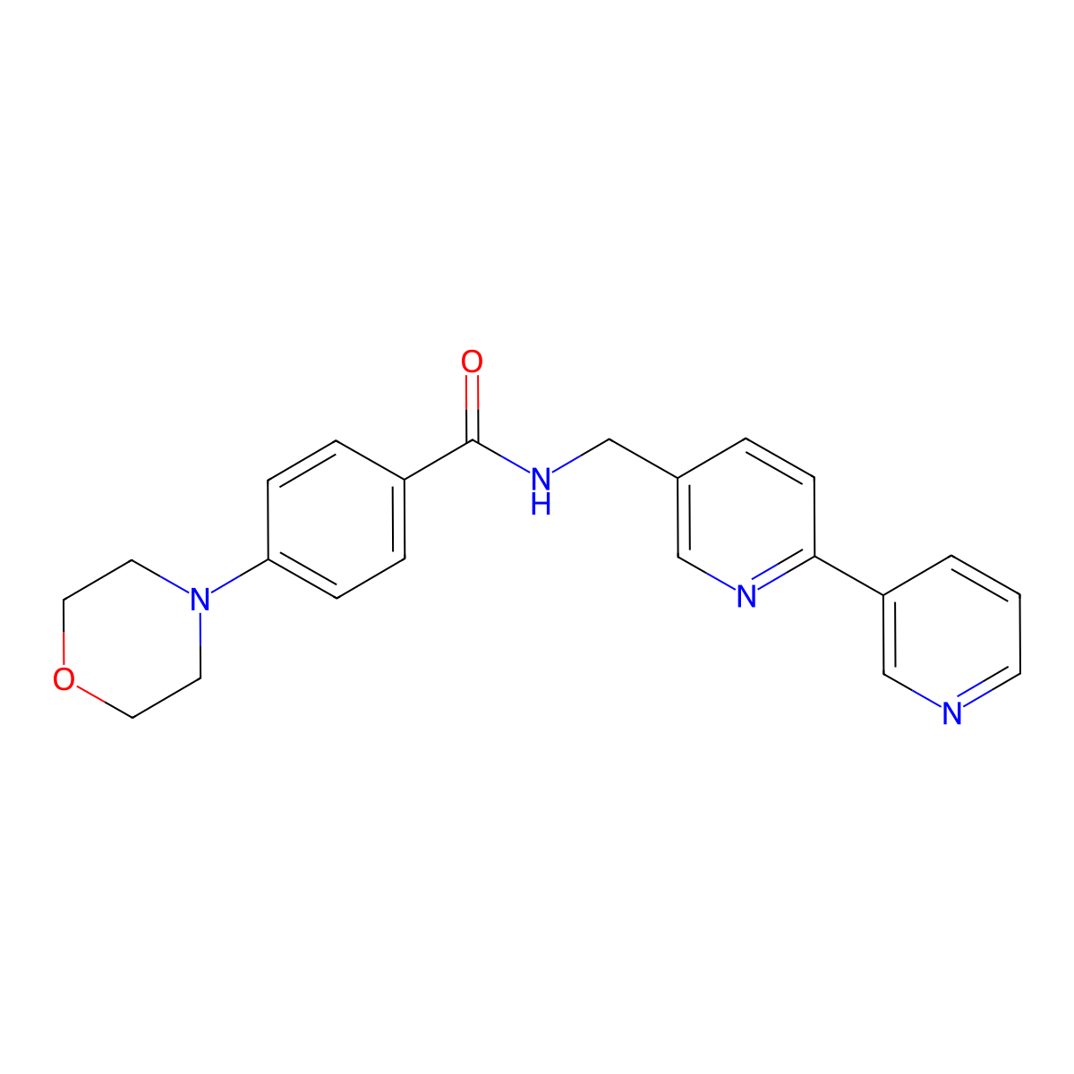 N-([2,3'-bipyridin]-5-ylmethyl)-4-morpholinobenzamide molecular structure, CAS 2034479-67-7
