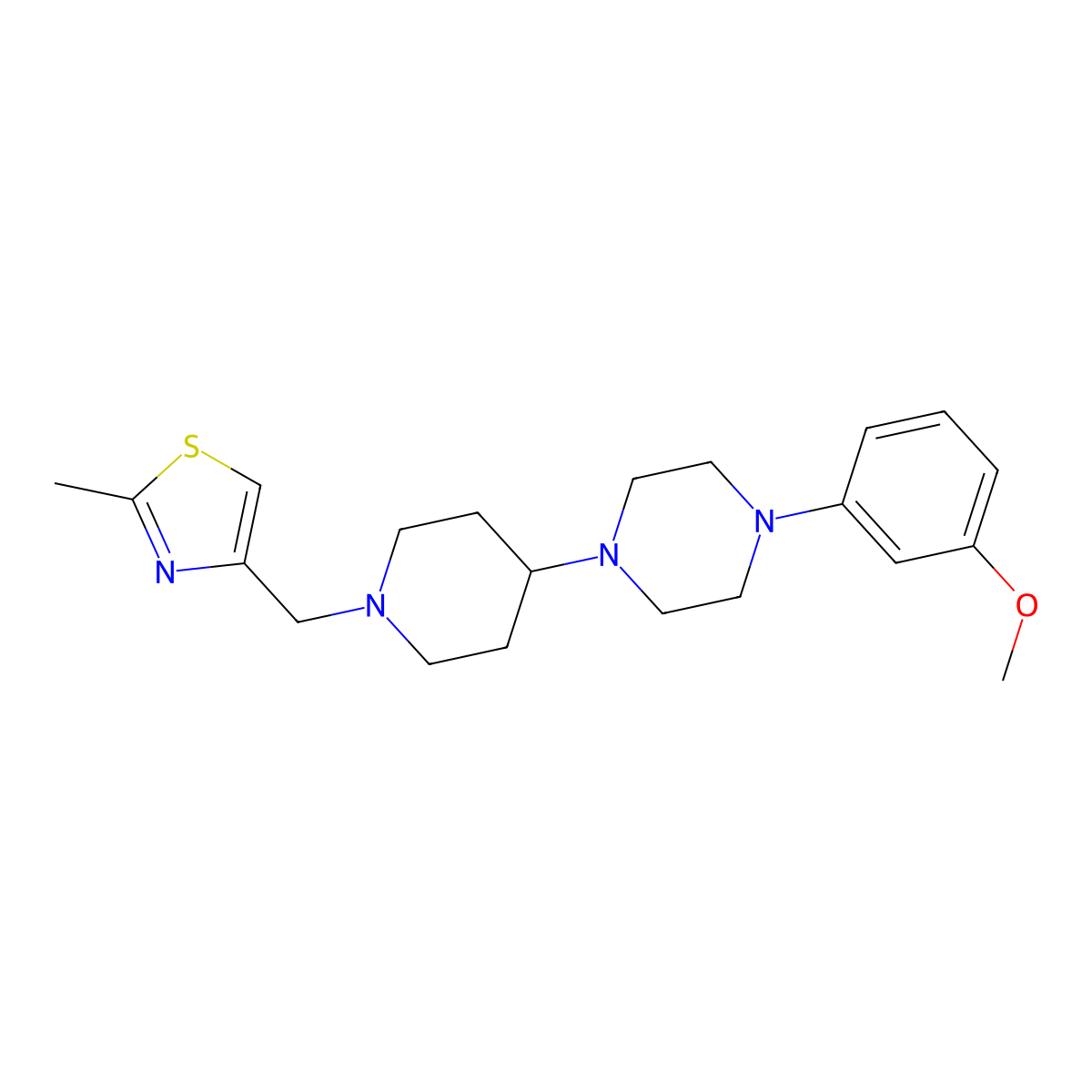 4-((4-(4-(3-Methoxyphenyl)piperazin-1-yl)piperidin-1-yl)methyl)-2-methylthiazole molecular structure, CAS 2034479-71-3