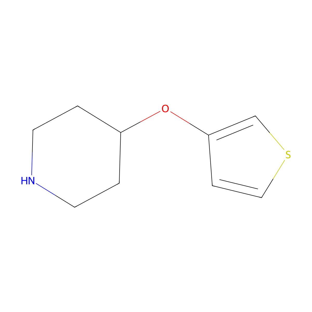 4-(Thiophen-3-yloxy)piperidine molecular structure, CAS 2034479-83-7