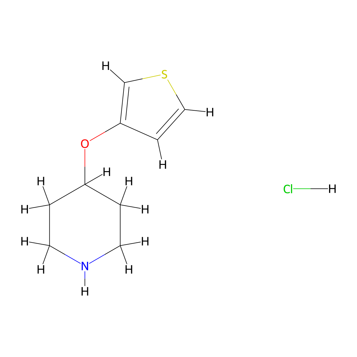 4-(Thiophen-3-yloxy)piperidine hydrochloride molecular structure, CAS 2034479-84-8