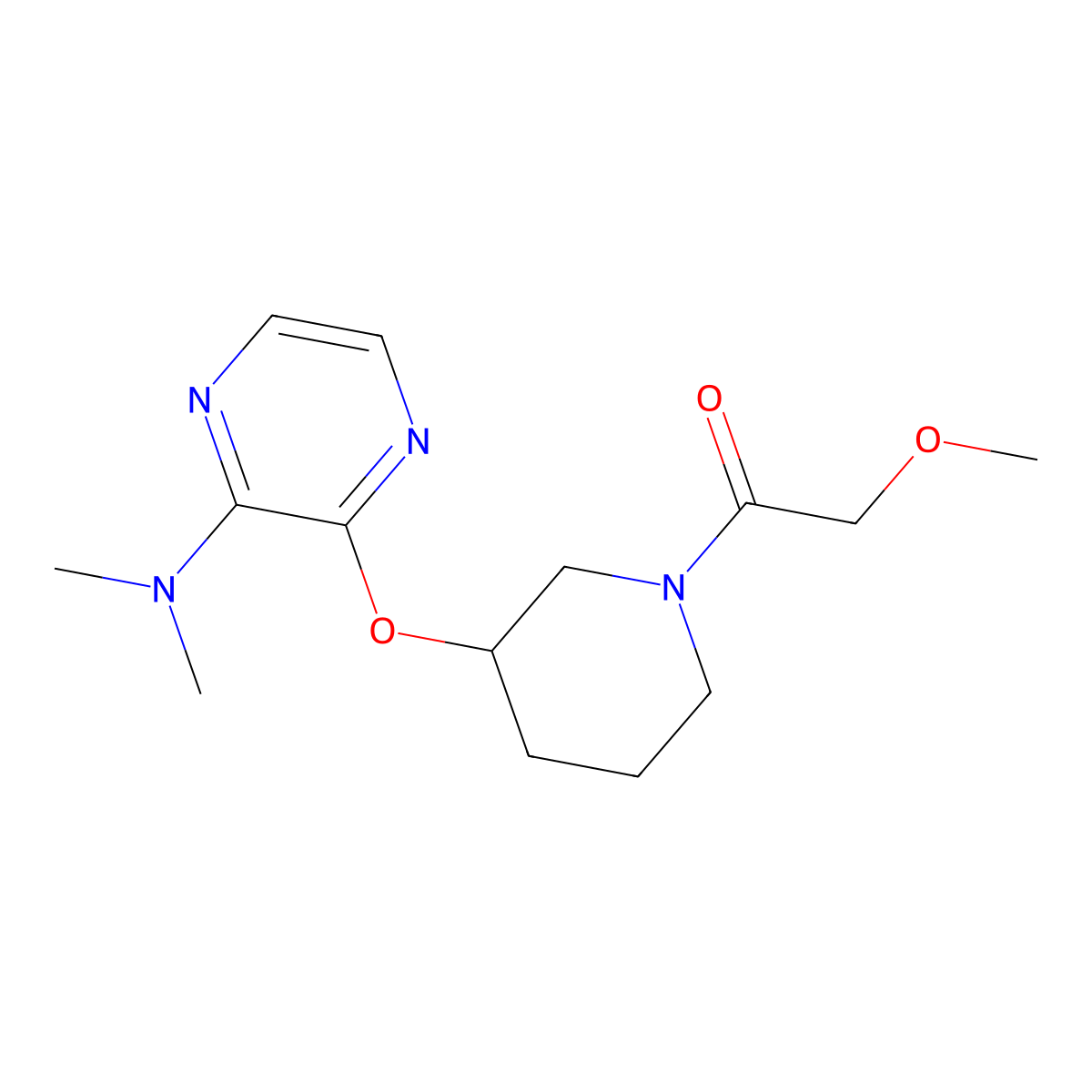 1-(3-((3-(Dimethylamino)pyrazin-2-yl)oxy)piperidin-1-yl)-2-methoxyethanone molecular structure, CAS 2034479-91-7