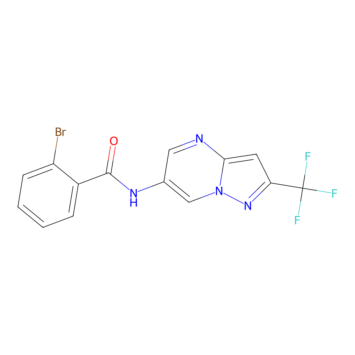 2-bromo-N-[2-(trifluoromethyl)pyrazolo[1,5-a]pyrimidin-6-yl]benzamide molecular structure, CAS 2034479-92-8