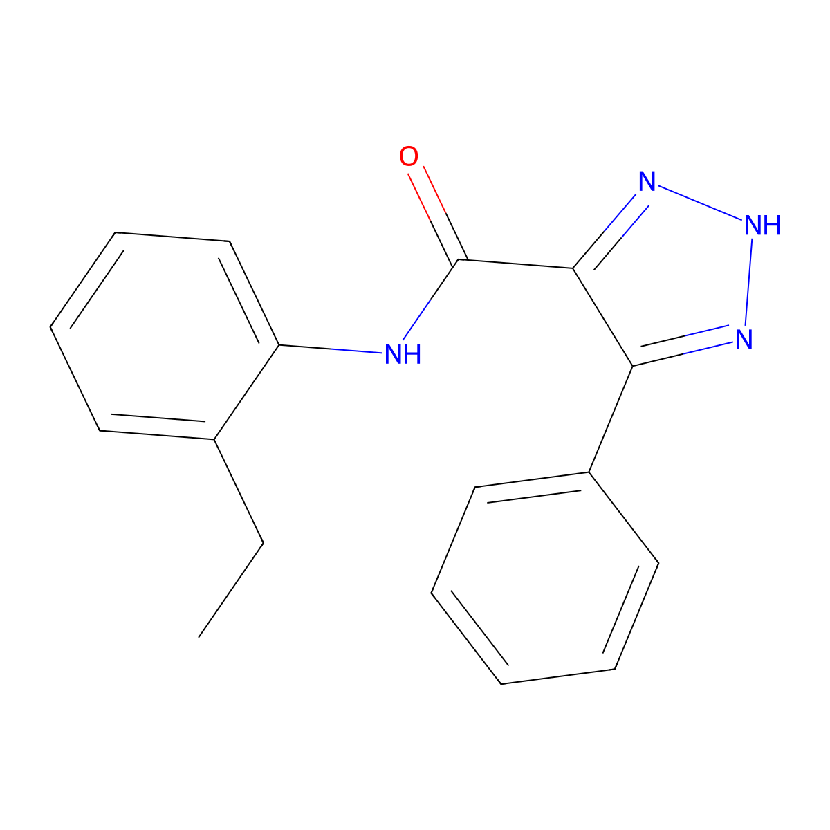 N-(2-ethylphenyl)-4-phenyl-1H-1,2,3-triazole-5-carboxamide molecular structure, CAS 2034479-96-2