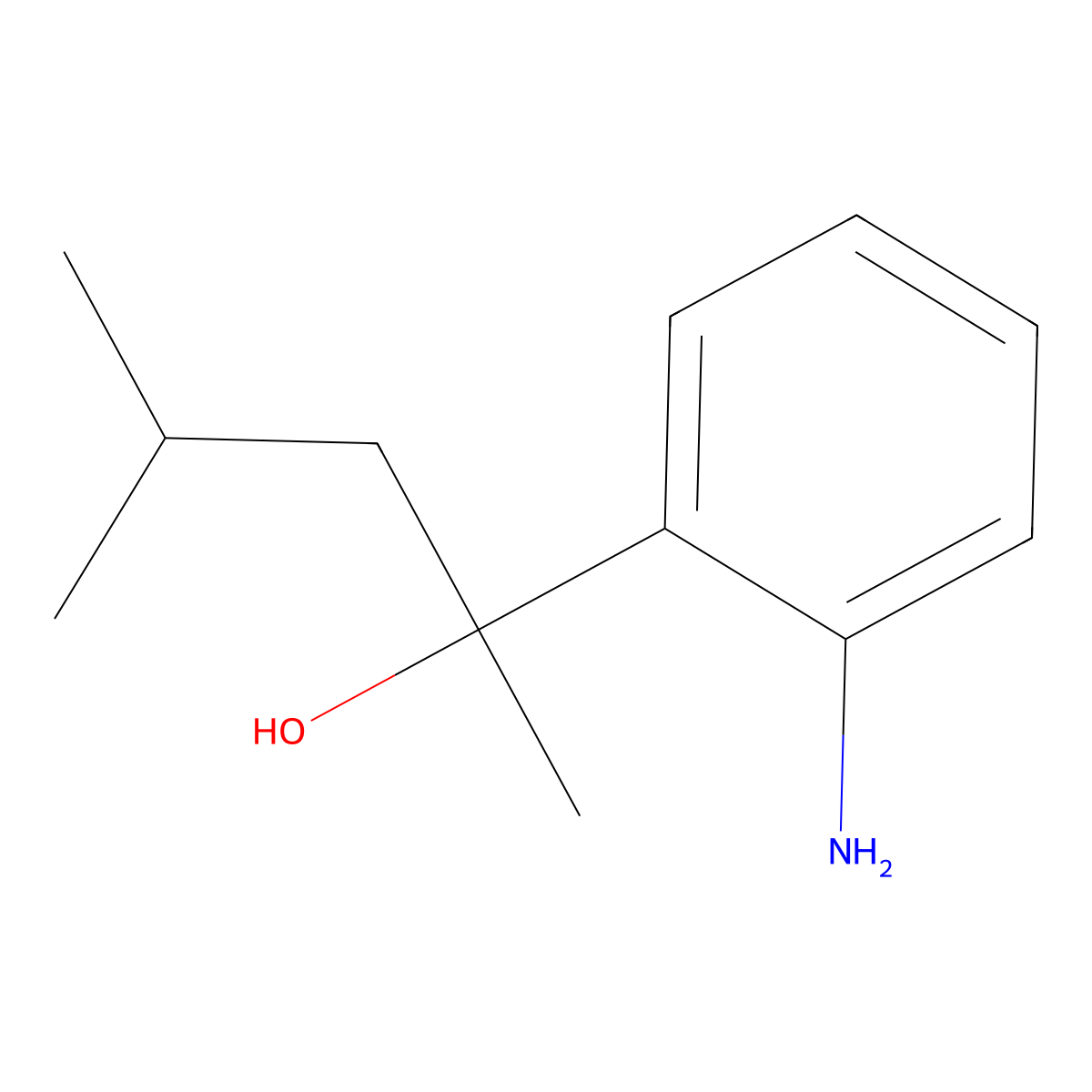 2-(2-Aminophenyl)-4-methylpentan-2-ol molecular structure, CAS 203448-87-7