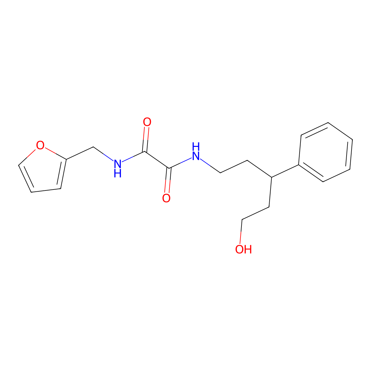 N1-(furan-2-ylmethyl)-N2-(5-hydroxy-3-phenylpentyl)oxalamide molecular structure, CAS 2034480-04-9