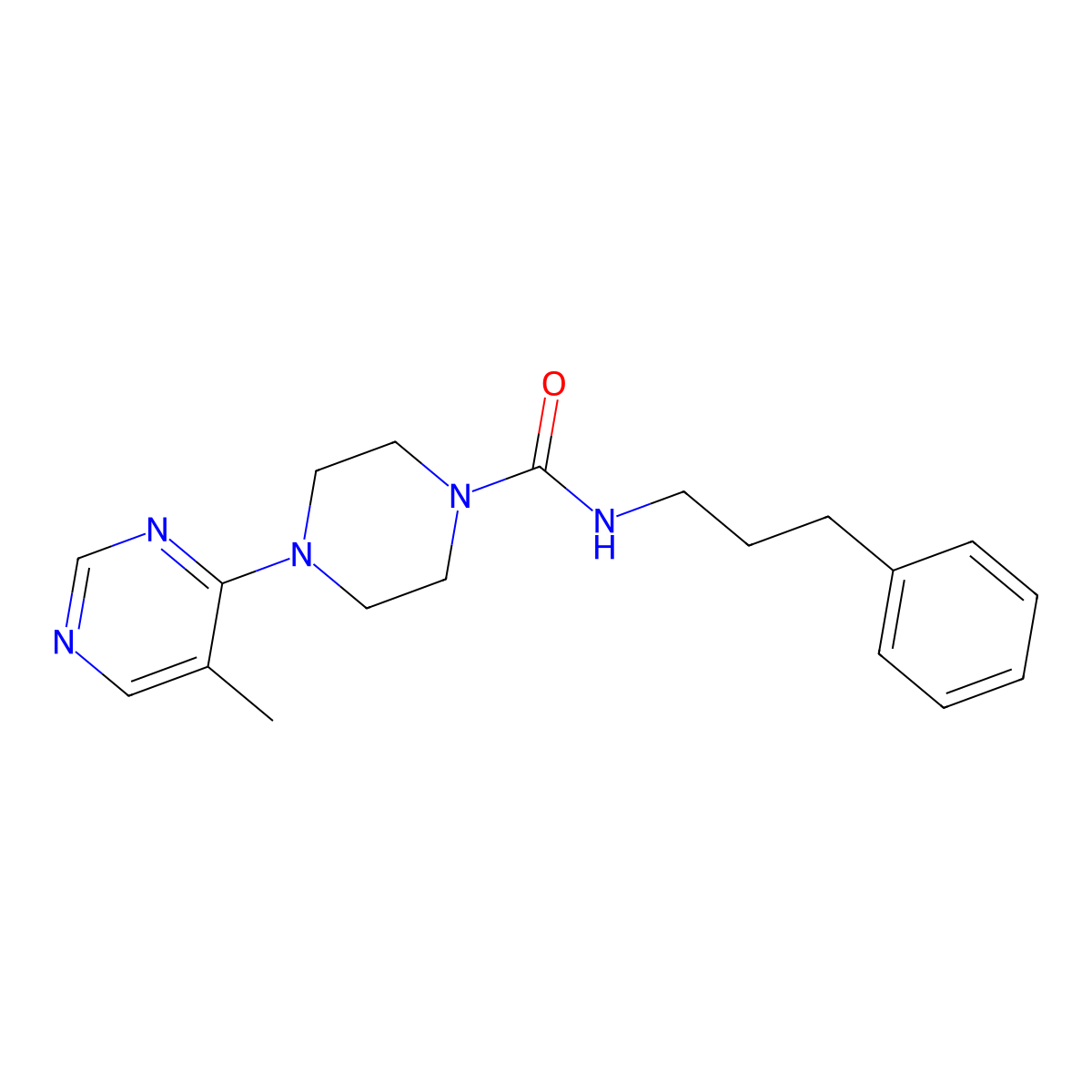 4-(5-methylpyrimidin-4-yl)-N-(3-phenylpropyl)piperazine-1-carboxamide molecular structure, CAS 2034480-12-9