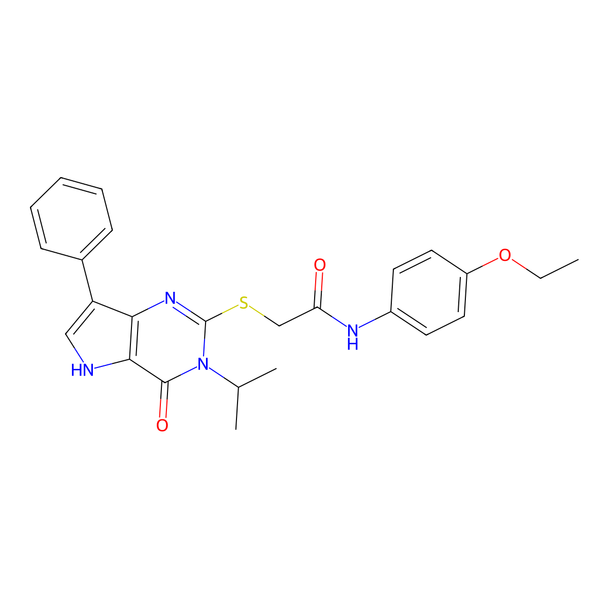 N-(4-ethoxyphenyl)-2-((3-isopropyl-4-oxo-7-phenyl-4,5-dihydro-3H-pyrrolo[3,2-d]pyrimidin-2-yl)thio)acetamide molecular structure, CAS 2034480-14-1