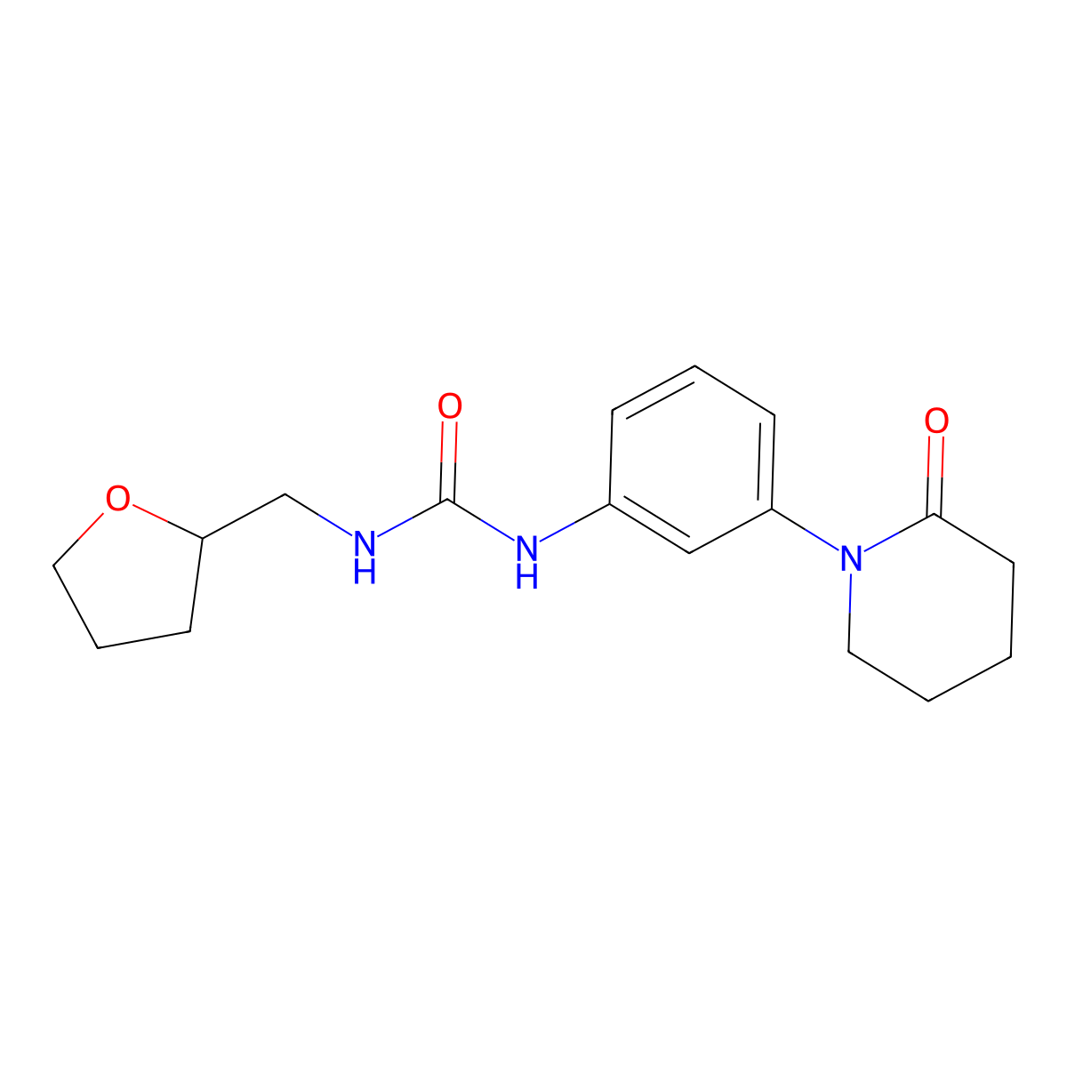 1-(3-(2-Oxopiperidin-1-yl)phenyl)-3-((tetrahydrofuran-2-yl)methyl)urea molecular structure, CAS 2034480-32-3